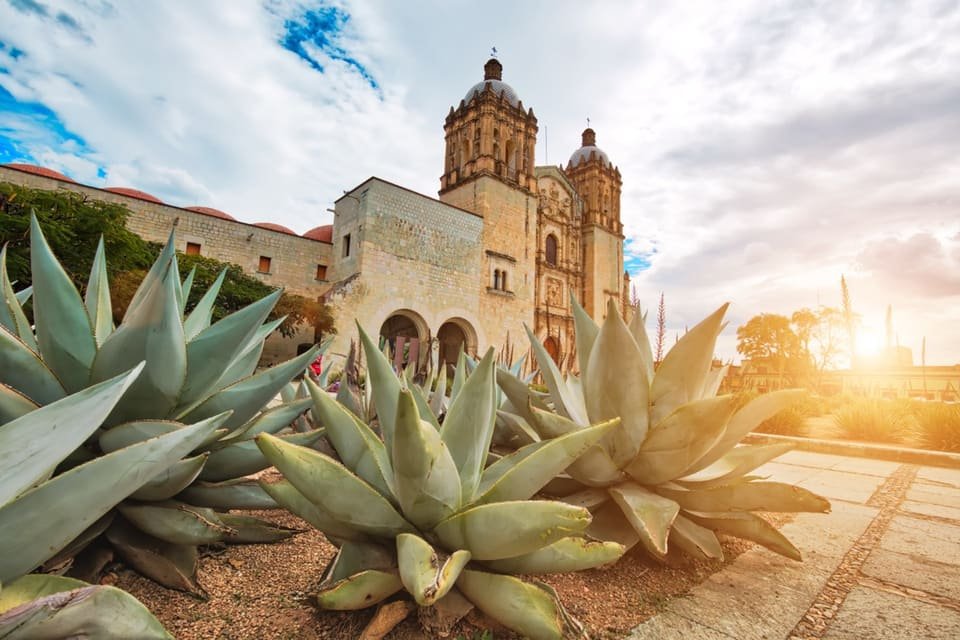 Historic architecture in Oaxaca, Mexico — backdrop for Shea's remote business content